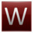 Letter W red Icon